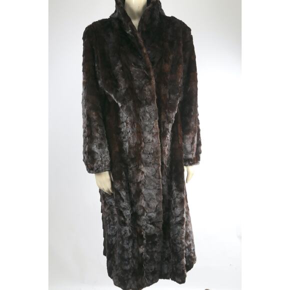 Vintage Genuine Brown Mink Fur Coat Luxury Soft Midi Classic Timeless Size S - Picture 4 of 16